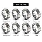 font options for inside engraving on grey respirator rings