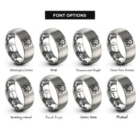 font options for inside engraving on grey respirator rings