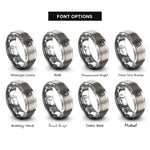 font options for inside engraving on grey respirator rings