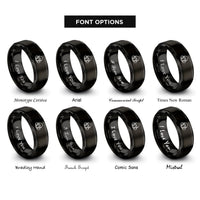 font options for inside engraving on black respirator mask rings
