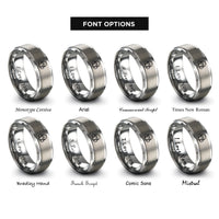 font options for inside engraving on grey respirator mask rings