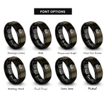font options for inside engraving on gunmetal & black respirator mask rings