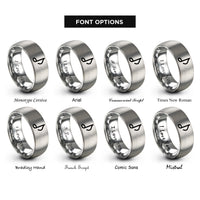 font options for inside engraving on grey rest mark rings