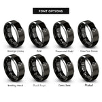 font options for inside engraving on black & grey reticle center rings