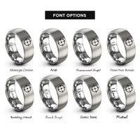 font options for inside engraving on silver reticle center rings