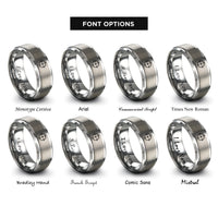 font options for inside engraving on silver reticle center rings