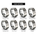 font options for inside engraving on gray reticle cross rings