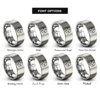 font options for inside engraving on gray reticle cross rings