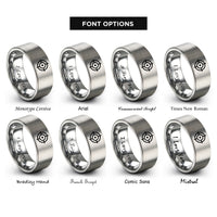 font options for inside engraving on silver reticle crosshair rings