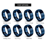 font options for inside engraving on blue retort stand rings