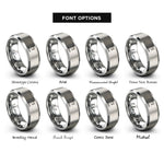 font options for inside engraving on silver retort stand rings