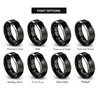 font options for inside engraving on black & gray retriever duck rings