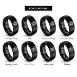 font options for inside engraving on black retriever duck rings