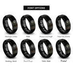font options for inside engraving on black retriever duck rings