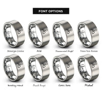 font options for inside engraving on grey retro joystick rings