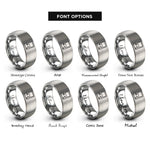 font options for inside engraving on gray retro pocket console rings