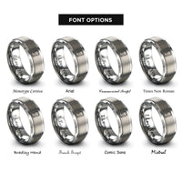 font options for inside engraving on gray retro pocket console rings