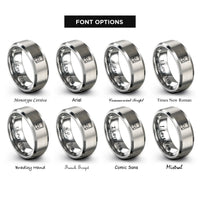 font options for inside engraving on silver retro pocket console rings