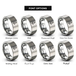font options for inside engraving on gray retro rocket rings