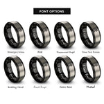 font options for inside engraving on black & grey retro stand rings