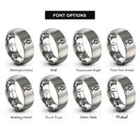 font options for inside engraving on silver retro stand rings