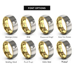 font options for inside engraving on gold & gray reusable tote bag rings