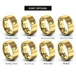 font options for inside engraving on gold reusable tote bag rings