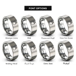 font options for inside engraving on silver reusable tote bag rings