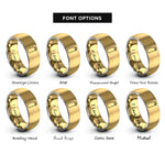 font options for inside engraving on gold & silver reusable water bottle rings