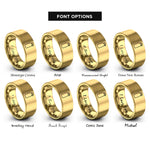 font options for inside engraving on gold reusable water bottle rings