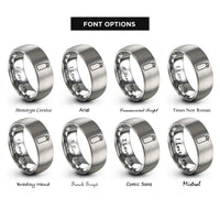 font options for inside engraving on gray reusable water bottle rings