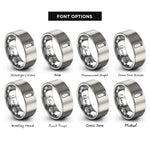 font options for inside engraving on silver reusable water bottle rings