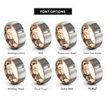 font options for inside engraving on rose gold & grey reusable water bottle rings