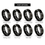 font options for inside engraving on black & gray reverse headstock rings