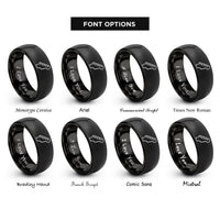 font options for inside engraving on black reverse headstock rings