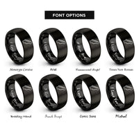 font options for inside engraving on black reverse headstock rings