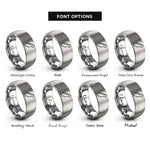 font options for inside engraving on silver reverse headstock rings