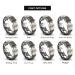 font options for inside engraving on gray reverse headstock rings