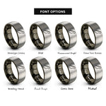 font options for inside engraving on gunmetal & silver reverse headstock rings