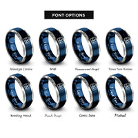font options for inside engraving on blue & grey rewind rings
