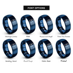 font options for inside engraving on blue rewind rings
