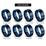 font options for inside engraving on blue rewind rings