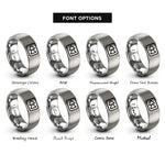 font options for inside engraving on grey rewind rings