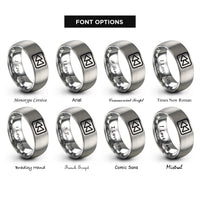 font options for inside engraving on grey rewind rings