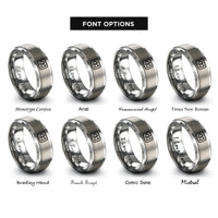 font options for inside engraving on silver rewind rings