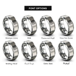 font options for inside engraving on gray rewind rings