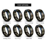 font options for inside engraving on gunmetal & blue rewind rings
