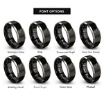 font options for inside engraving on black & silver rex rabbit rings