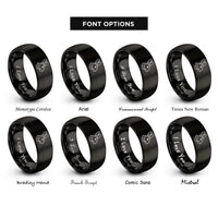 font options for inside engraving on black rex rabbit rings