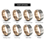 font options for inside engraving on rose gold & gray rex rabbit rings
